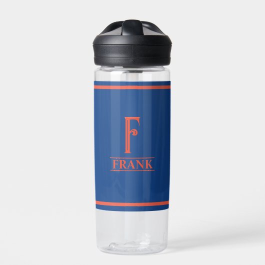 Monogrammed Blue Waterfles (Voorkant)