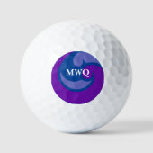 Monogrammed Blue Wave Golf Ball Golfballen (Voorkant)