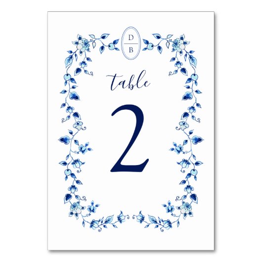 Monogrammed Blue & White Delft Kaart (Voorkant)