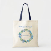 Monogrammed Blue Yellow Floral Wedding Party Gift Tote Bag (Voorkant)