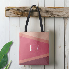 Monogrammed Blush Geometrisch Abstract Tote Bag