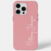 Monogrammed Blush Pink Case-Mate iPhone Case (Achterkant)