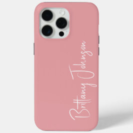 Monogrammed Blush Pink iPhone 15 Pro Max Hoesje