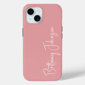 Monogrammed Blush Pink Case-Mate iPhone Case (Achterkant)