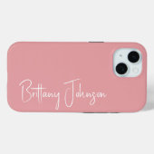 Monogrammed Blush Pink Case-Mate iPhone Case (Achterkant (horizontaal))