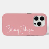 Monogrammed Blush Pink Case-Mate iPhone Case (Achterkant (horizontaal))