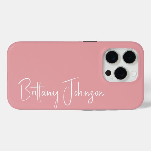 Monogrammed Blush Pink Case-Mate iPhone Case (Achterkant (horizontaal))