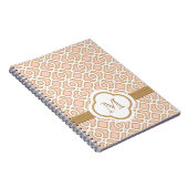 Monogrammed Blush Pink en Gold Moroccan Notitieboek (Rechterzijde)