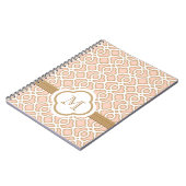 Monogrammed Blush Pink en Gold Moroccan Notitieboek (Linkerzijde)