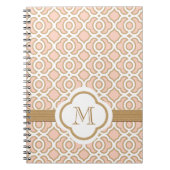 Monogrammed Blush Pink en Gold Moroccan Notitieboek (Voorkant)