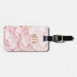 Monogrammed Blush Pink Flower Blossom Petals Bagagelabel