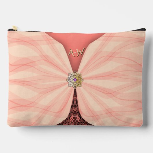 Monogrammed Blush Pink Jewel Textile Illusion  Etui (Voorkant)