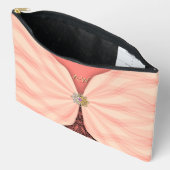 Monogrammed Blush Pink Jewel Textile Illusion  Etui (Open)