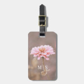 Monogrammed Blush Pink Montana Wildflower Bagagelabel (Voorkant verticaal)