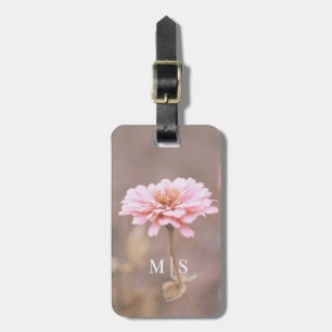 Monogrammed Blush Pink Montana Wildflower Bagagelabel
