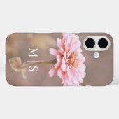 Monogrammed Blush Pink Montana Wildflower Case-Mate iPhone Case (Achterkant (horizontaal))