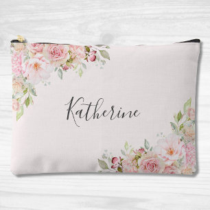 Monogrammed Blush Pink Rose Bloem Bloemen Etui
