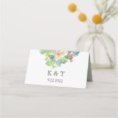 Monogrammed Blush Roos Place Card Plaatskaartje (Achterkant)