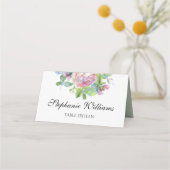 Monogrammed Blush Roos Place Card Plaatskaartje (Voorkant)