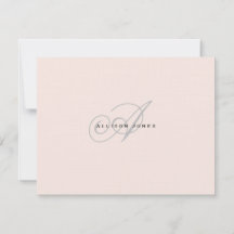 Monogrammed Blush roze and grijs Flat