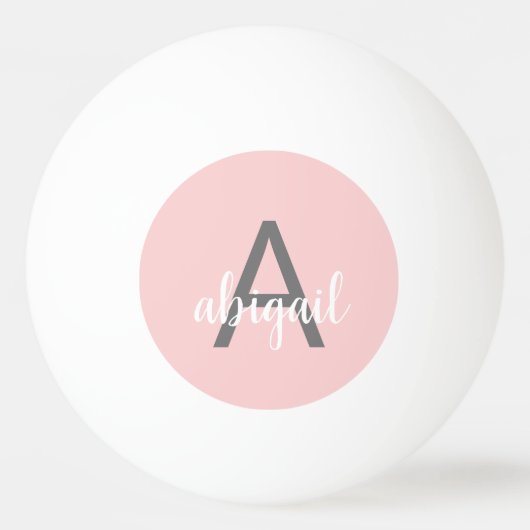 Monogrammed Blush roze Voeg je eigen naam toe Pingpongbal (Achterkant)