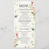Monogrammed Blush & White roses & gouden spetters Menu (Voorkant)