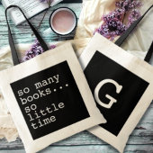 Monogrammed boek liefhebbers zo veel boeken tote bag