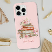 Monogrammed Boeken en  Roze Rozen Bookplate Case-Mate iPhone Case