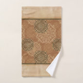 Monogrammed Boho Dark Rust Mandalas Bad Handdoek (Handdoek)