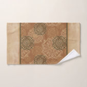 Monogrammed Boho Dark Rust Mandalas Bad Handdoek (Handdoek)