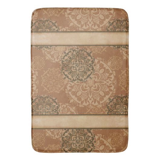 Monogrammed Boho Dark Rust Mandalas Badmat (Voorkant Verticaal)
