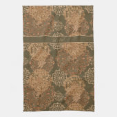 Monogrammed Boho Dark Rust Mandalas Kitchen Towel Theedoek (Verticaal)