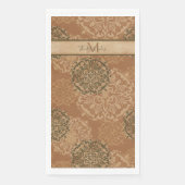 Monogrammed Boho Dark Rust Mandalas Servet (Voorkant)