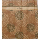 Monogrammed Boho Dark Rust Mandalas Shower Curtain Douchegordijn (Voorkant)