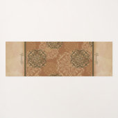 Monogrammed Boho Dark Rust Mandalas Yogamat (Achterkant (horizontaal))