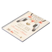 Monogrammed Boho Drocatcher Wedding Guest Book Notitieboek (Linkerzijde)