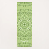 Monogrammed Boho Lime Green Mandala Elegant Yogamat (Voorkant)