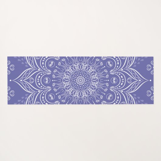 Monogrammed Boho Mandala Paarse Elegant Yogamat (Achterkant (horizontaal))