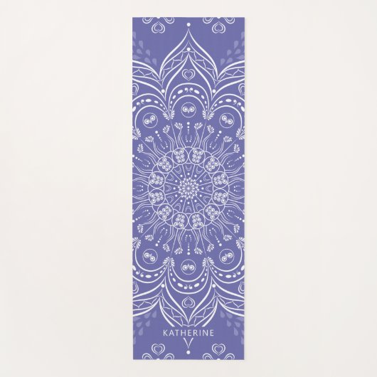 Monogrammed Boho Mandala Paarse Elegant Yogamat (Voorkant)