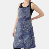 Monogrammed Boho Moody Demin Blues Mandalas Schort (Insitu)