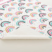Monogrammed Boho Rainbows Pink Blauwgroen Sinaasap Sherpa Deken (3/4)