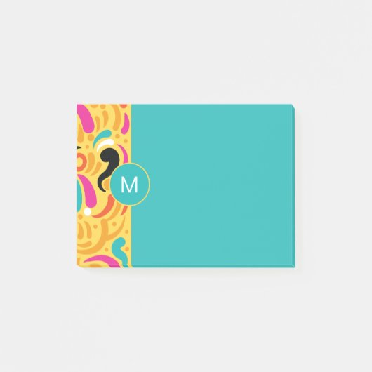 Monogrammed Boldy Colored Abstract Post-it® Notes (Voorkant)