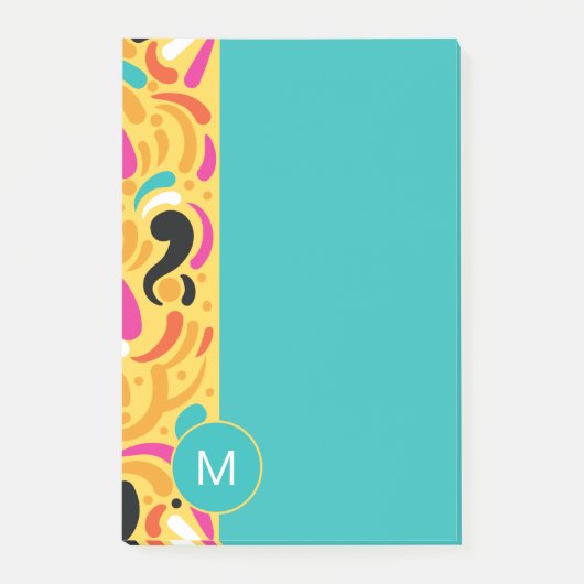 Monogrammed Boldy Colored Abstract Post-it® Notes (Voorkant)