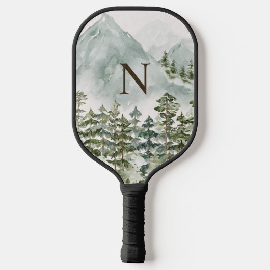 Monogrammed Bos en Berg Natuur Waterverf Pickleball Paddle (Achterkant)