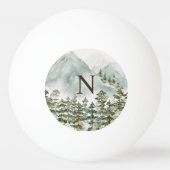 Monogrammed Bos en Berg Natuur Waterverf Pingpongbal (Voorkant)