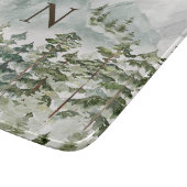 Monogrammed Bos en Berg Natuur Waterverf Snijplank (Hoek)