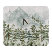 Monogrammed Bos en Berg Natuur Waterverf Snijplank (Voorkant)
