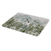 Monogrammed Bos en Berg Natuur Waterverf Snijplank (Hoek)