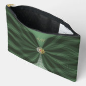 Monogrammed Botanical Green Textile Illusion   Etui (Open)