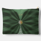 Monogrammed Botanical Green Textile Illusion   Etui (Achterkant)